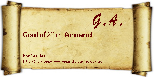 Gombár Armand névjegykártya